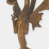 Dragon wall lamp in gilded bronze 2 fires
