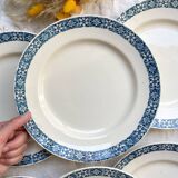 6 Flat plates Terre de fer Longchamp model René Made in France