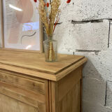 Vintage Parisian buffet in stripped raw wood