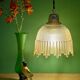 Vintage amber glass tulip pendant light