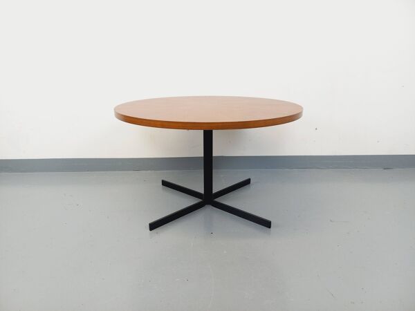 Grande table basse ronde style scandinave vintage modulable en table