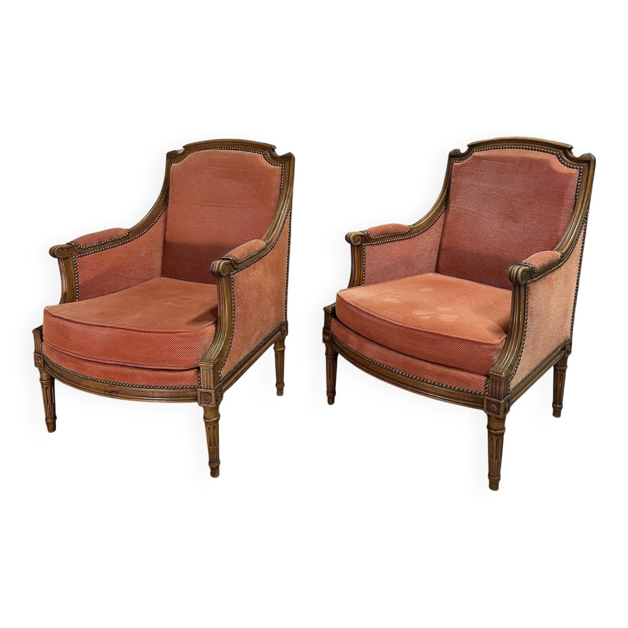 Pair of Louis XVI style armchairs, 20th century.