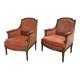Paire de bergères de style Louis XVI 20e siècle