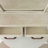 Large vintage rattan and cane mirror from the 70s