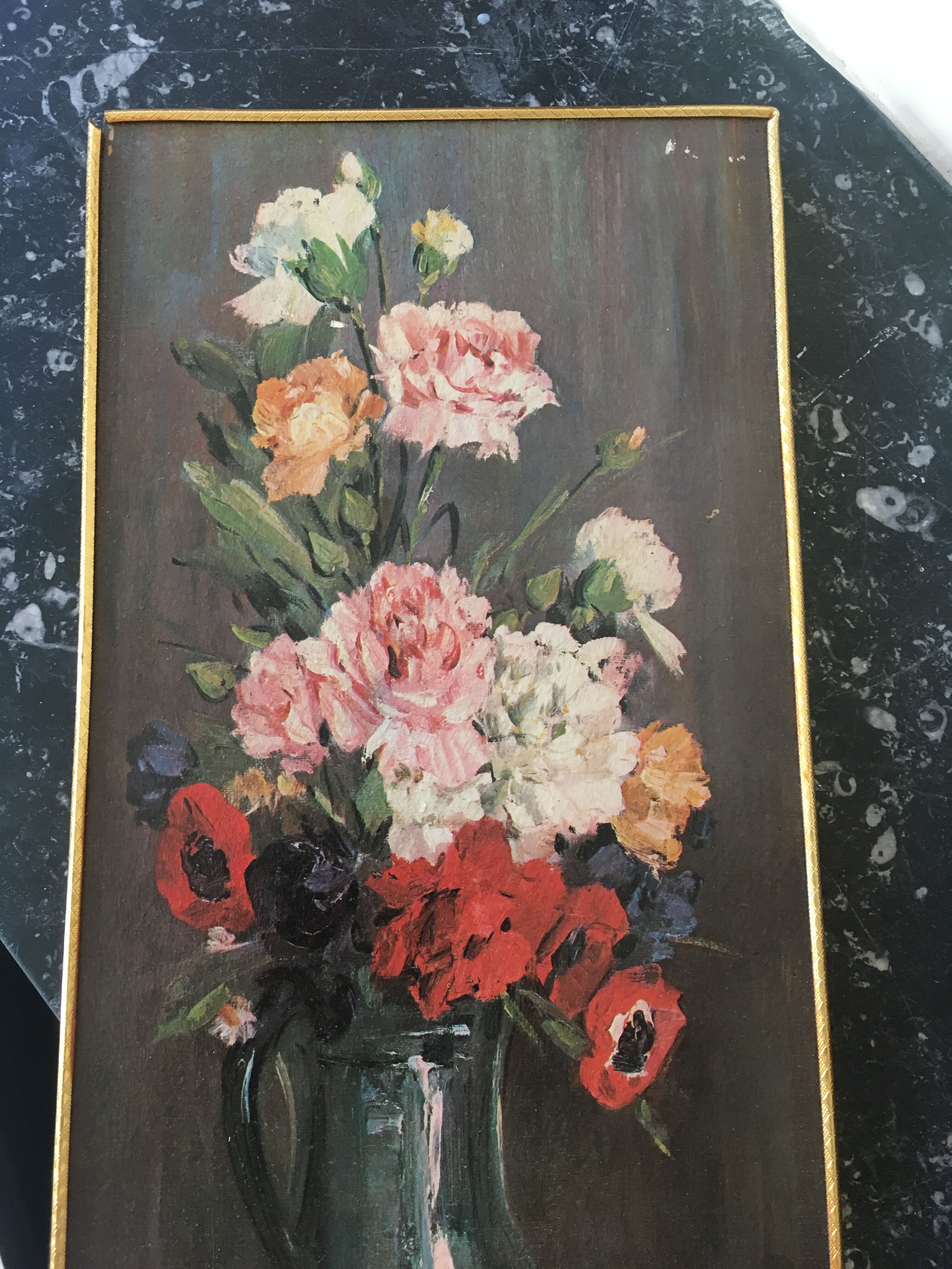 Tableau fleuri nature morte
