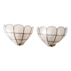 Pair of vintage mother-of-pearl shell shaped sconces