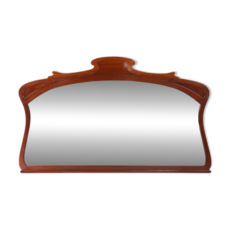 Large hand carved Art Nouveau chimney mirror, France ca. 1910