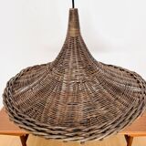 Large Italian Tulip Wicker Pendant Lamp