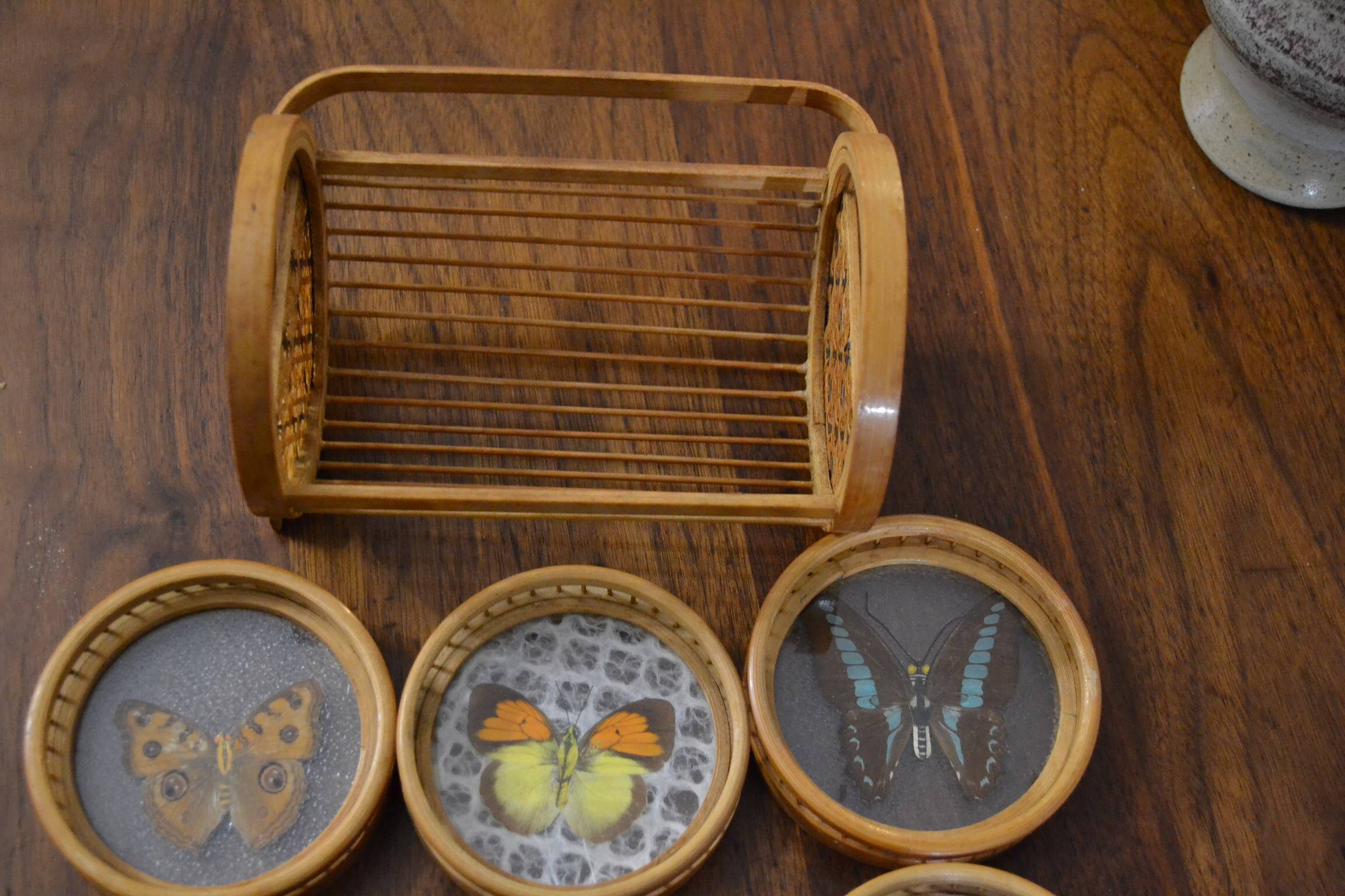 Set of butterfly coasters