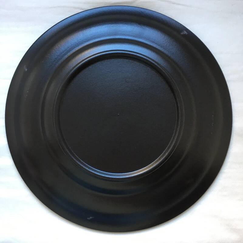 Black Earthenware Plate 21 cm Vintage