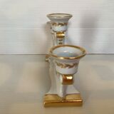 Antique white and gold candle holder Belgium
