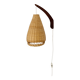 Danish Teak and Wicker Wall Lamp