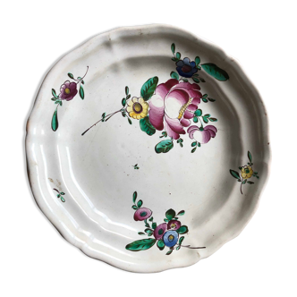 Earthenware plate Style KG Lunéville model China diam 24 cm