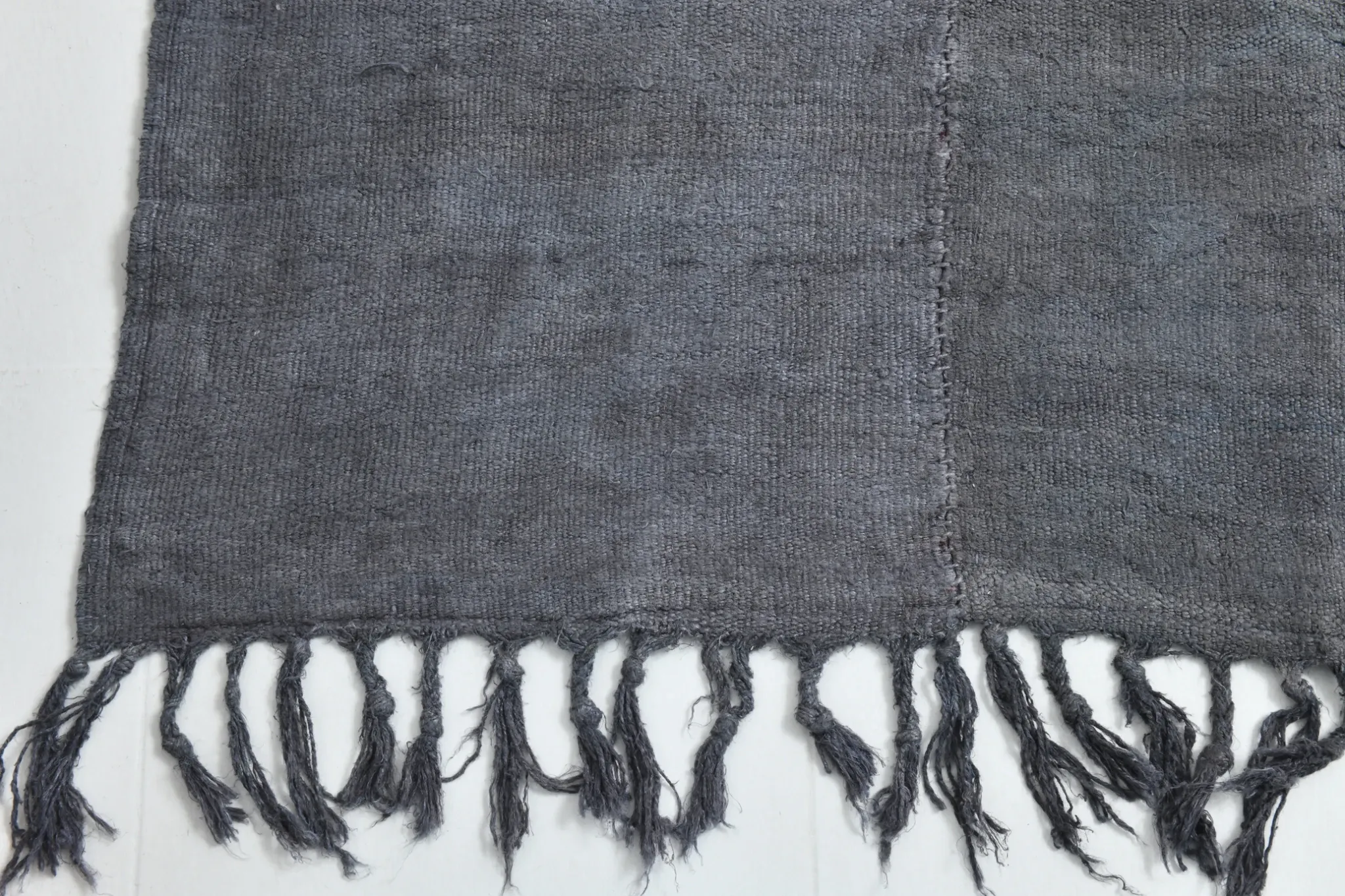 Vintage Gray Tones Kilim Rug, Handmade Mid Century Modern Carpet, 156x231Cm