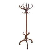 Curved wooden parrot coat rack