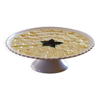 Large lemon slipware cake stand