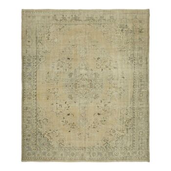 Handmade Oriental Unique 1980s 283 cm x 324 cm Beige Wool Carpet