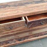 Console with 4 drawers in old wood