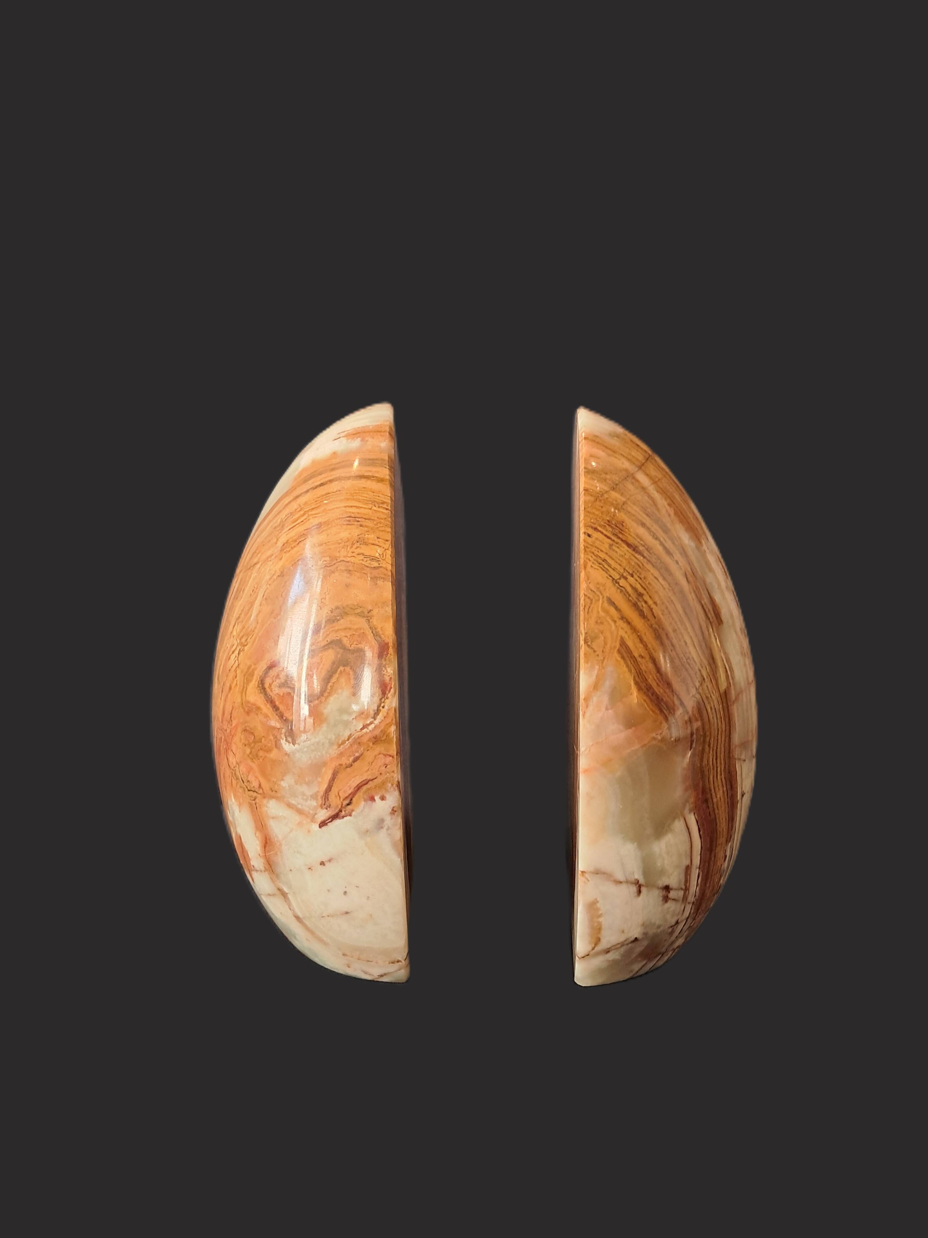 Pair of Onyx Egg-Shaped Bookends