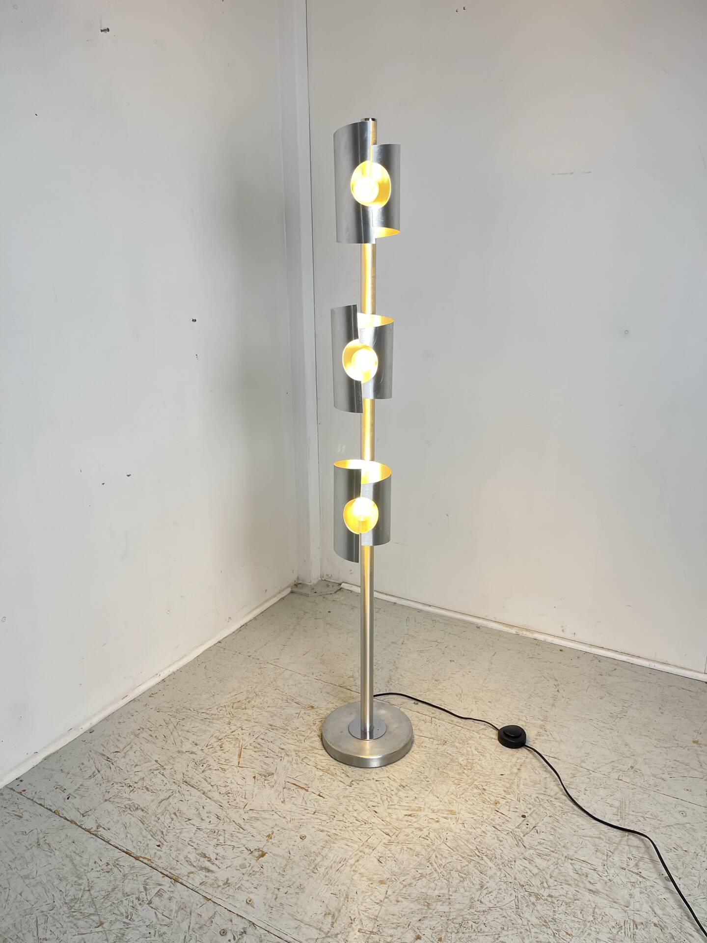 1970s three-light floor lamp