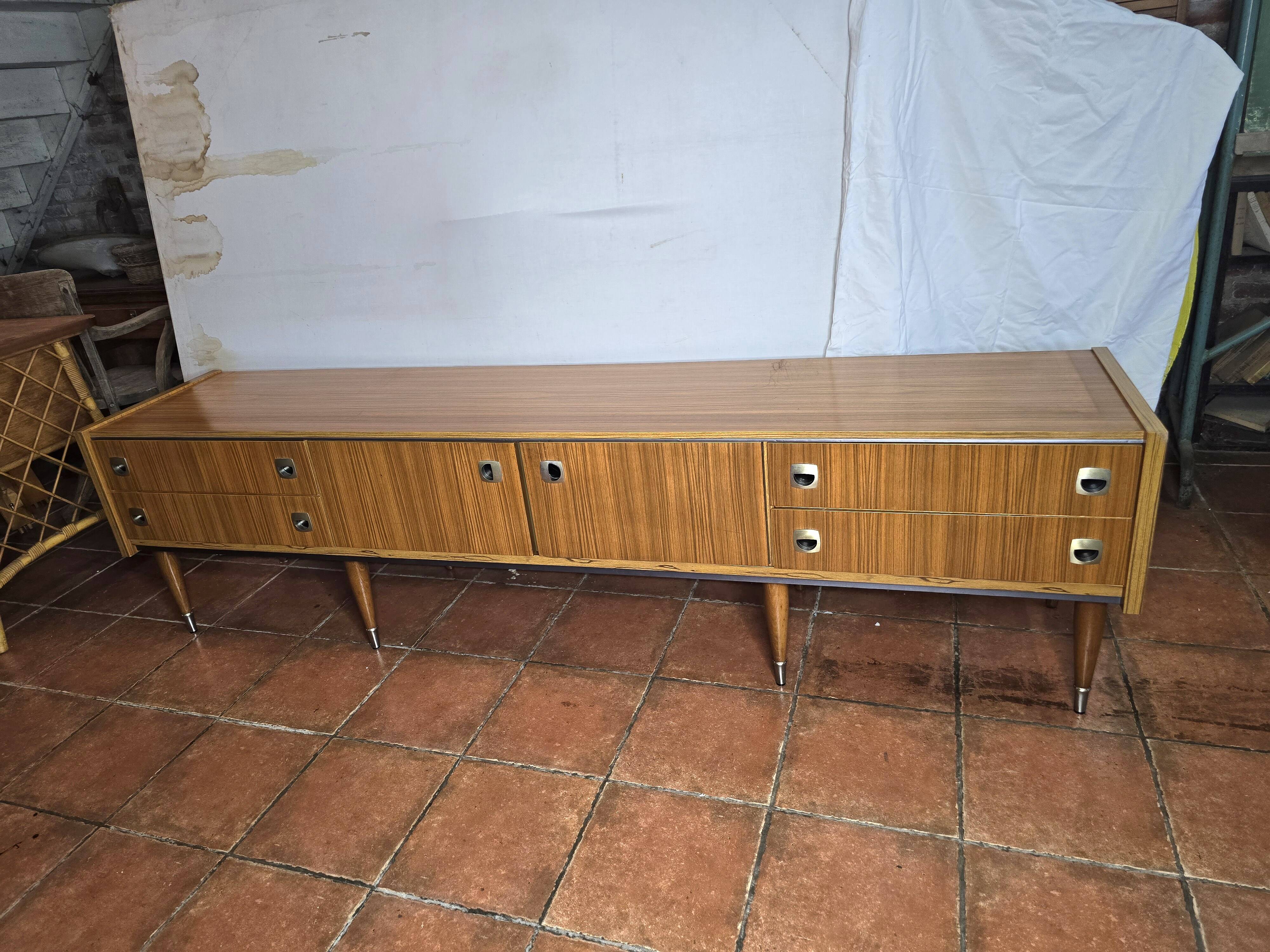 Scandinavian low sideboard from the 60s in teak