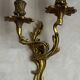 3 gold wall sconces in Louis XV style, rocaille.