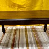 Table basse en bois massif finition noyer bicolore