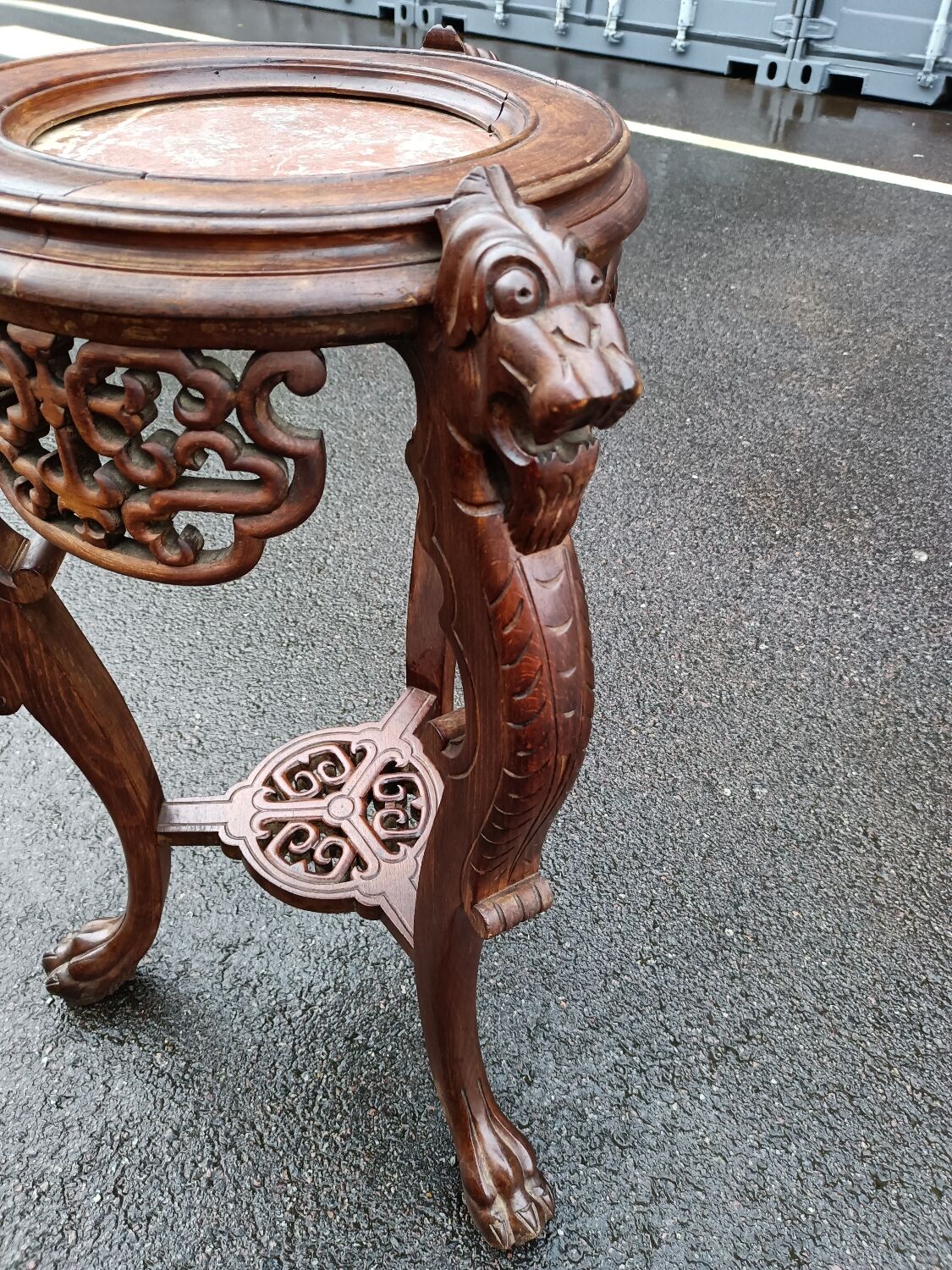 Sellette ancienne table d'appoint plateau marbre