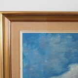 Painting „The Village in the Clouds”, Scandinavian design, 1970s
