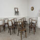 Suite de 12 chaises de bistrot à gaufrage végétal 1920