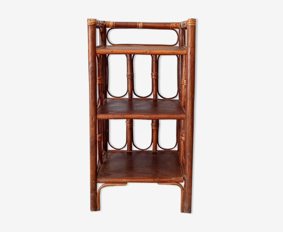 Meuble étagère en rotin années 70