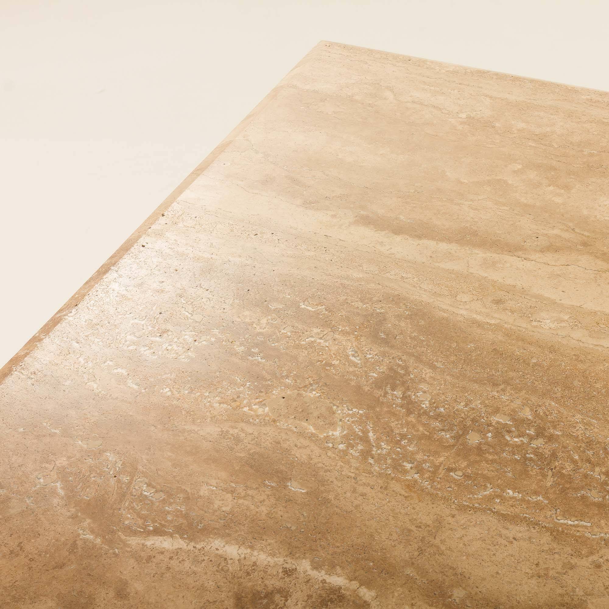 Italian mid century extra large travertine dining table, 1970s