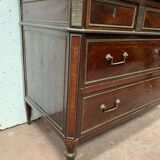 Commode style Lois XVI in mahogany Top of veined gray marble XIX century