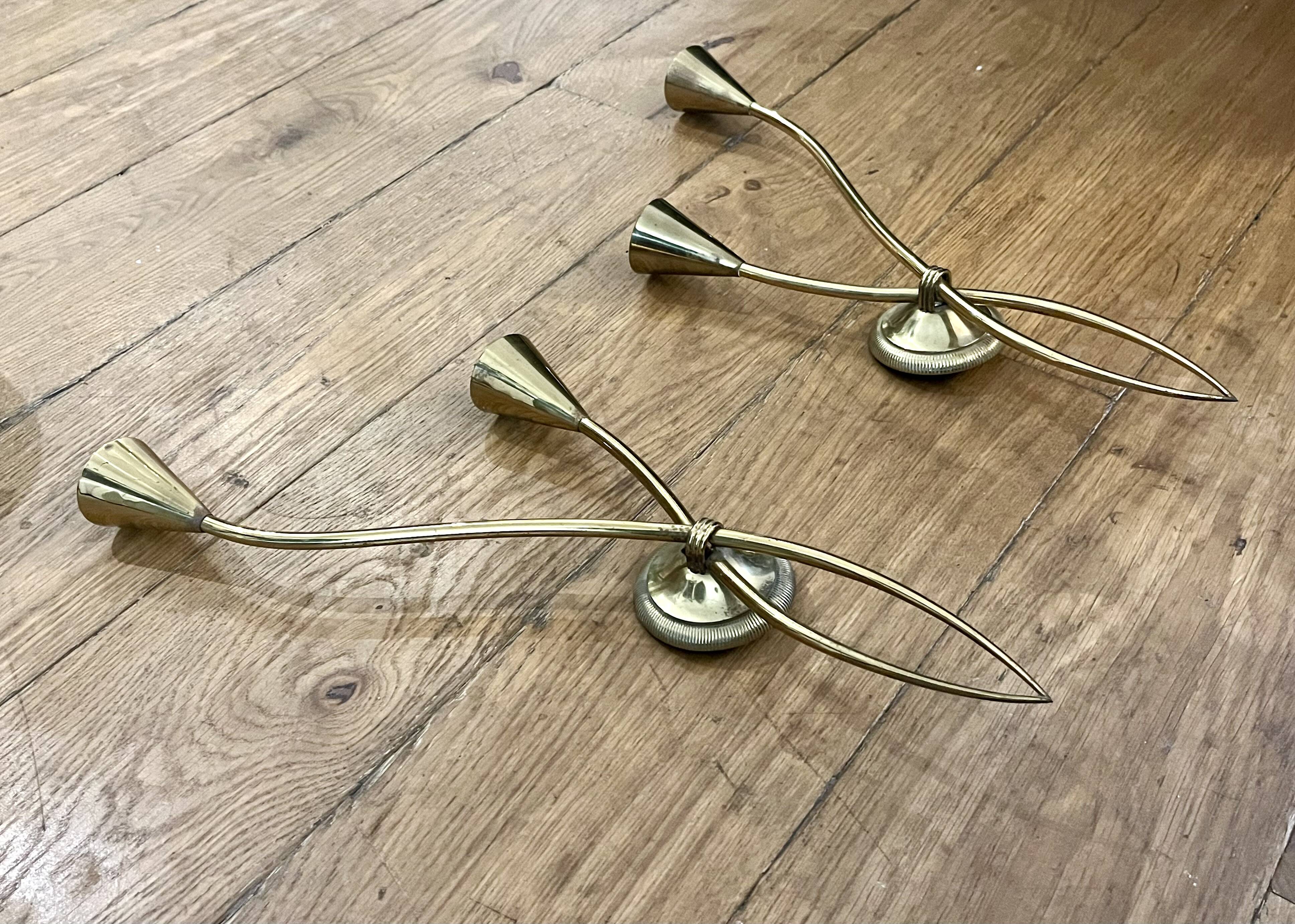 Pair of wall lights - Maison Arlus - Jean Royère style - Vintage