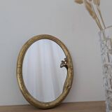 Art Nouveau brass mirror