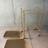 Gilded brass table and glass