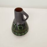 Ceramic vase decoration geometric shapes green / black