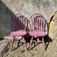 Pink slatted chairs