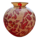 Red and brown glass ball vase, France 1930