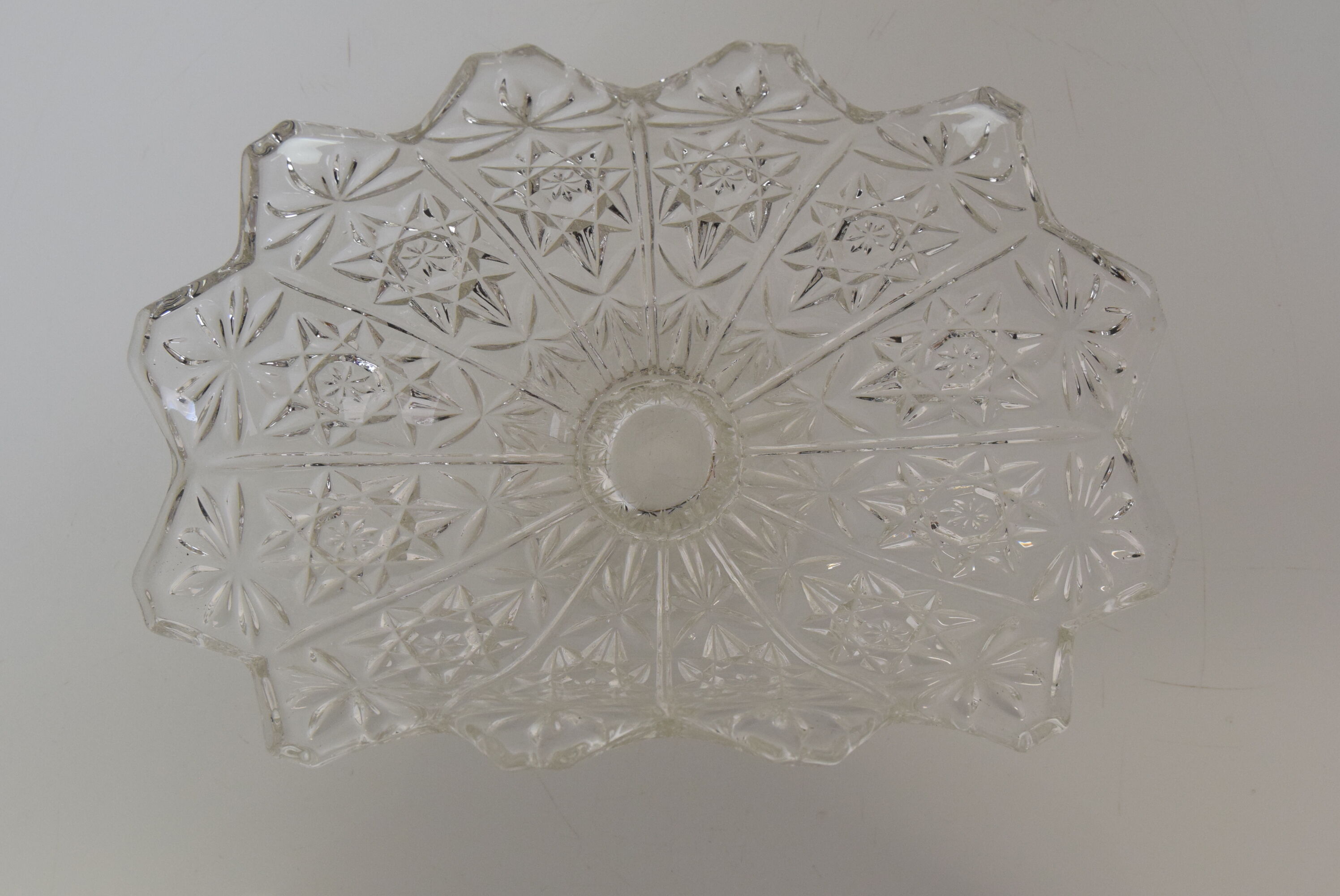 Vintage Crystal Glass Bowl,Glasswork Novy Bor,1950's.