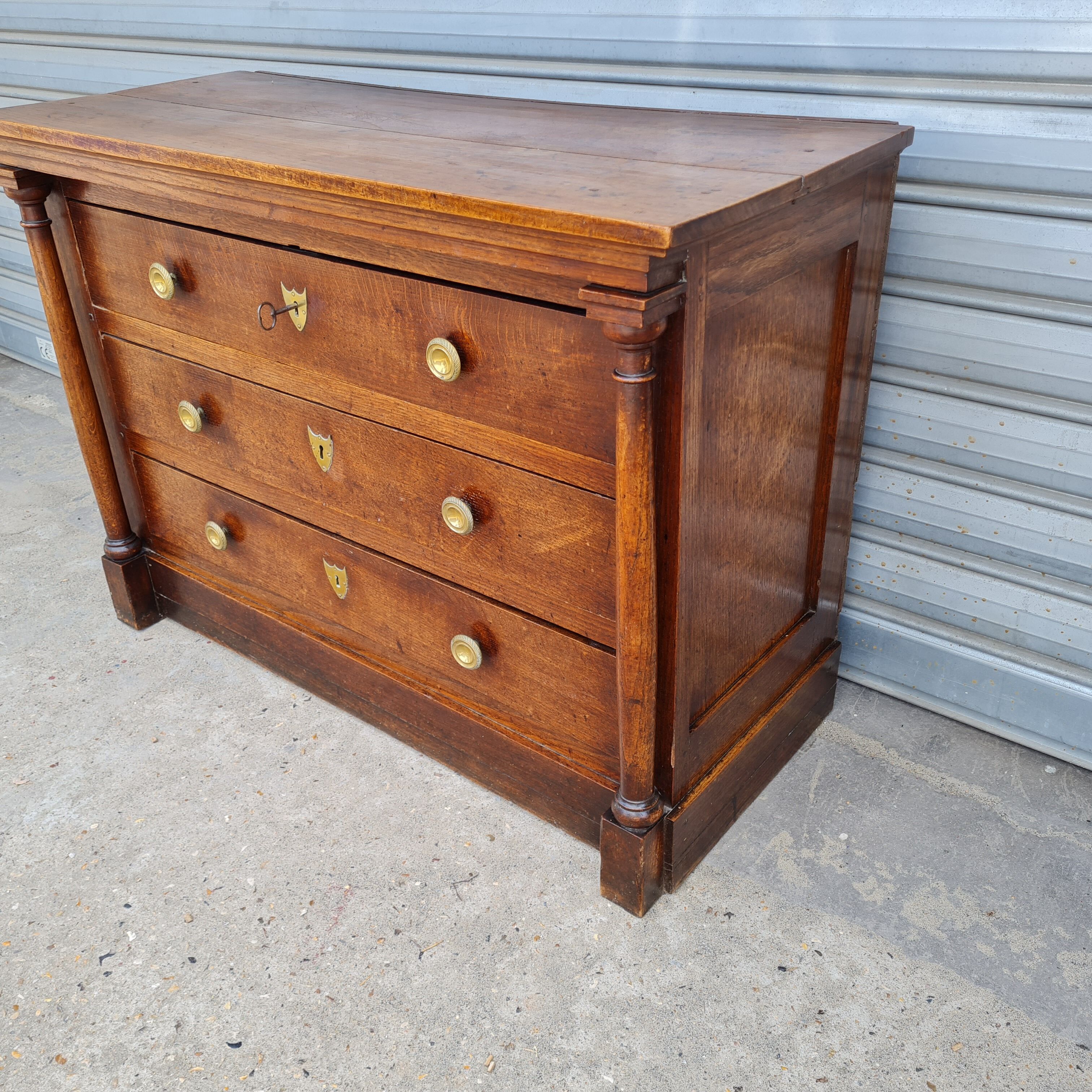Empire period chest of drawers in light oak