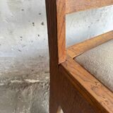 Set of 6 Amsterdamse School Art Deco Dining Chairs, Warm Oak Wood with Beige Upholstery