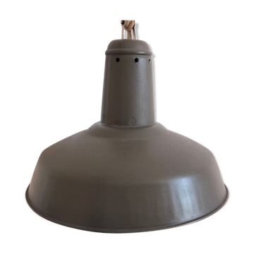 Suspension enamelled khaki lampshade