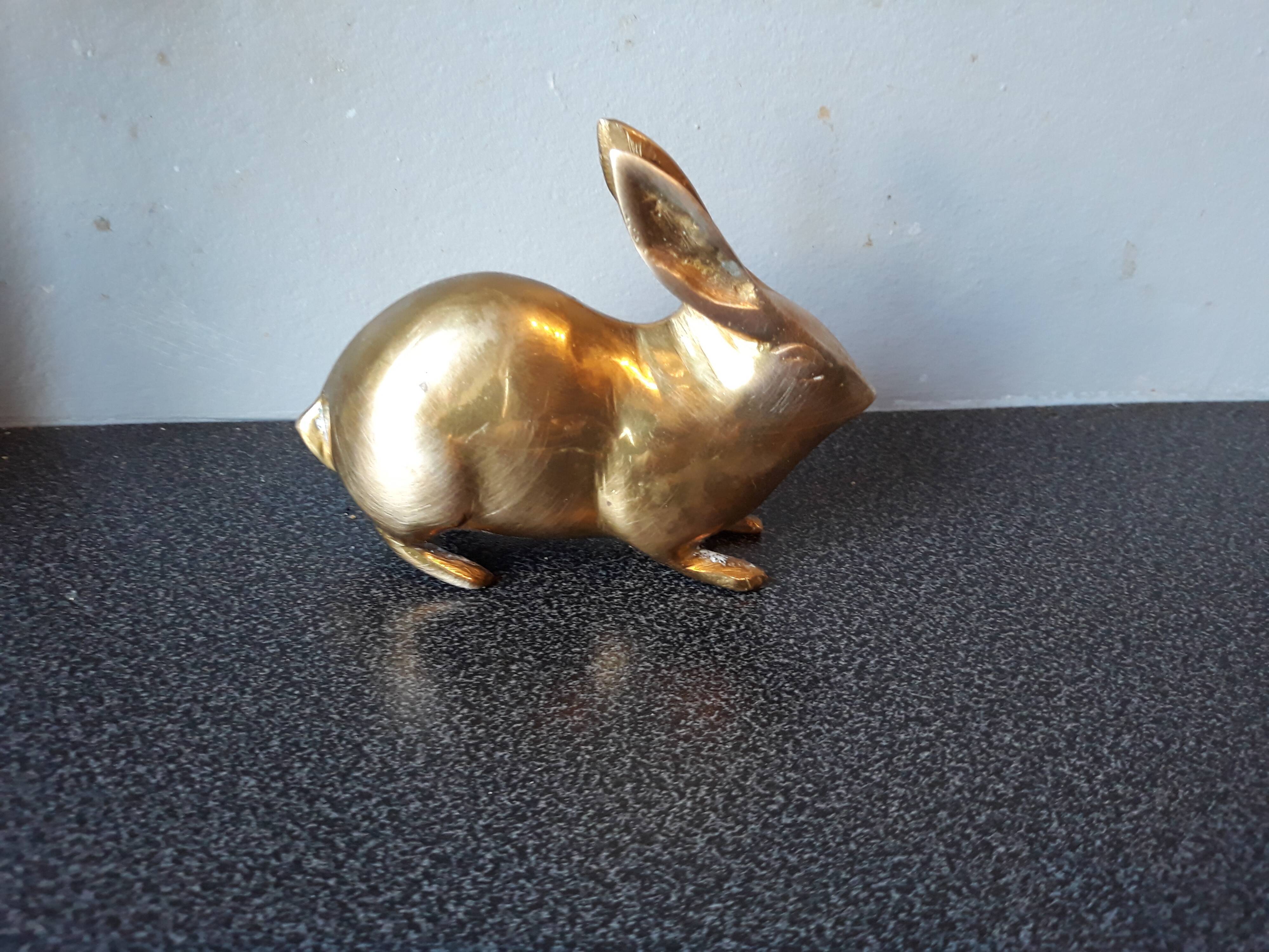 Art deco golden bronze rabbit