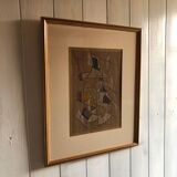 Abstract painting on cardstock