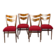 Set Of 4 Dining Chairs In Oak & Walnut, Czechoslovakia 1960s