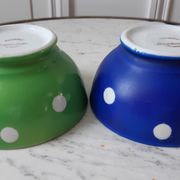 Duo of bowls with klein blue and pistachio green Longchamp 50s