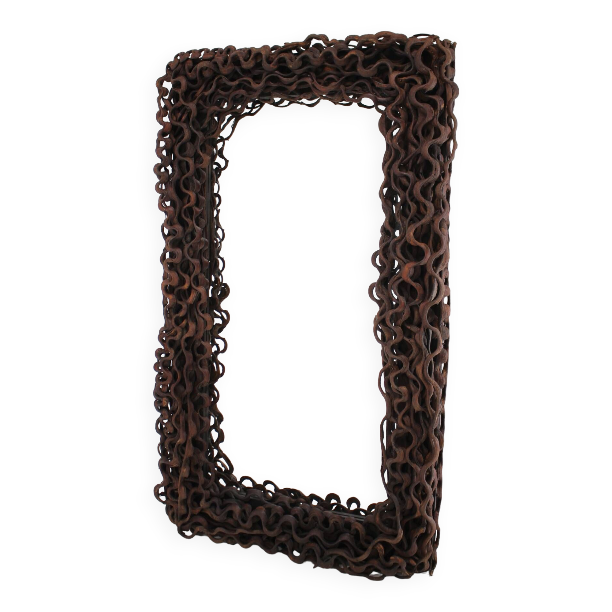 Large Mid-Century Tropical Wood Wall or Floor Mirror