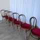Set of 6 Vintage Bentwood Dining Chairs Set: 1970s , Red Uphols