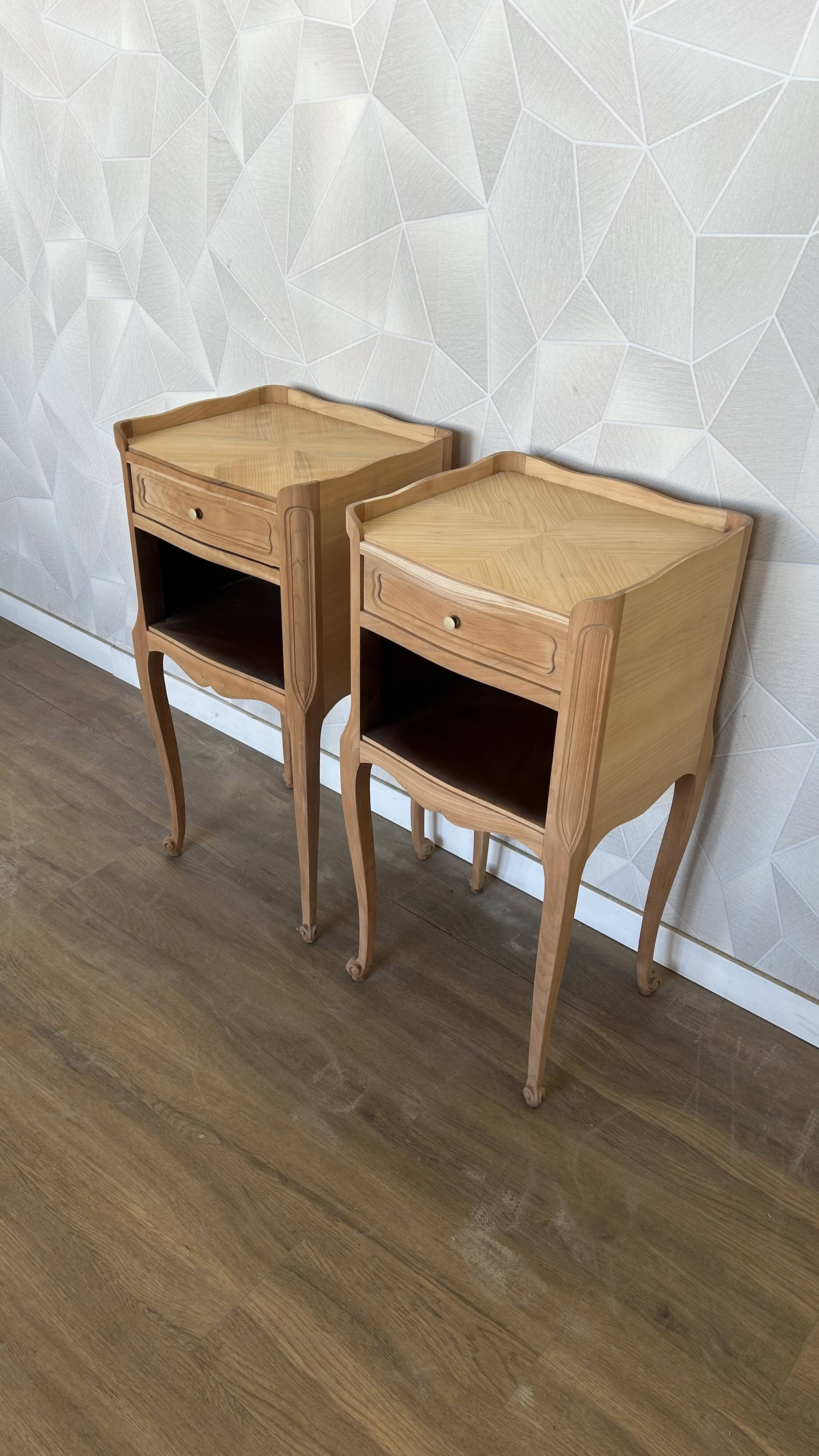 Pair of airbrushed bedside tables